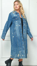 Load image into Gallery viewer, Distressed Denim Duster