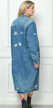 Load image into Gallery viewer, Distressed Denim Duster