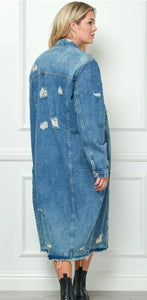 Distressed Denim Duster