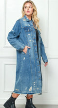 Load image into Gallery viewer, Distressed Denim Duster