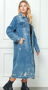 Distressed Denim Duster