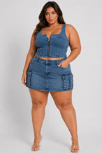Load image into Gallery viewer, Denim Demon Cargo Skirt Set