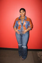 Load image into Gallery viewer, High Waist Denim Flare Bottom Jeans