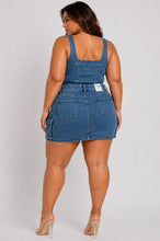 Load image into Gallery viewer, Denim Demon Cargo Skirt Set