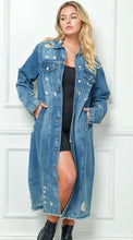 Load image into Gallery viewer, Distressed Denim Duster