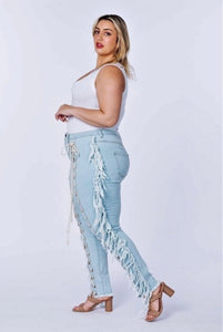Laced Up Denim Jeans